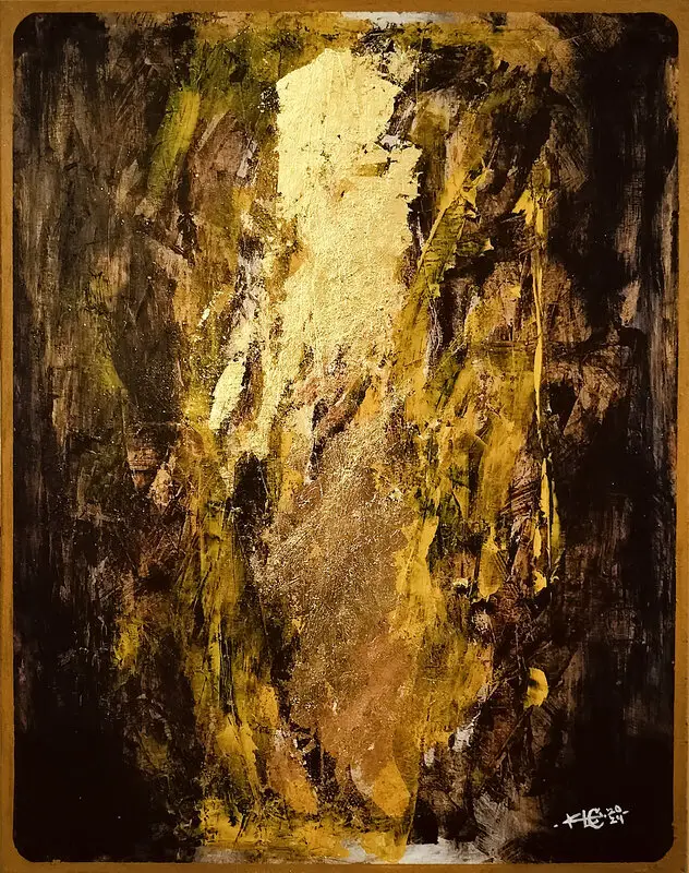 Akrylmålning GoldenHazel No.20240308 av KLC - Patrick Jakobsson