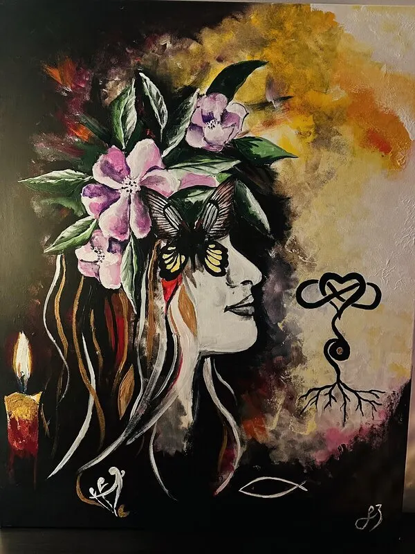 Akrylmålning Personlighet av Sima Zangiabadi