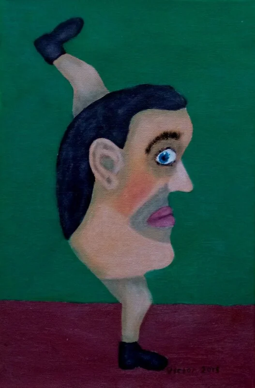 Oljemålning Morgongymnastik av Ragnar Jungell