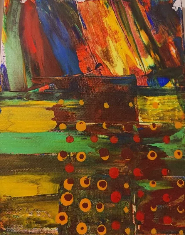 Akrylmålning Burst of Color av Cecilia Torén