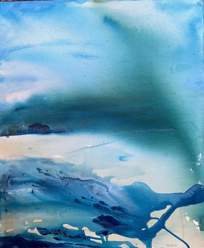 Akrylmålning The sky is dancing av Maria Holma