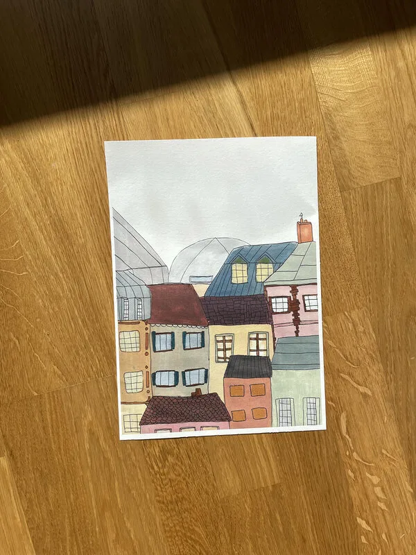 Akrylmålning Stadsliv- Konst av Lorena Visuals