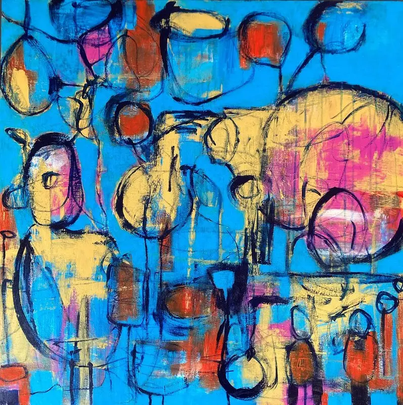 Akrylmålning OBVIOUS av Kerstin Söderberg