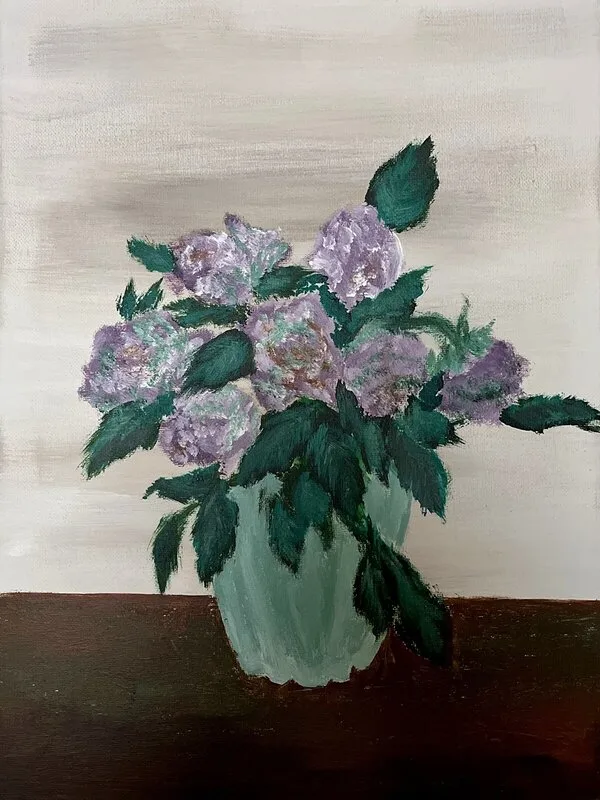 Akrylmålning Violet Roses av Ramina Khassanova