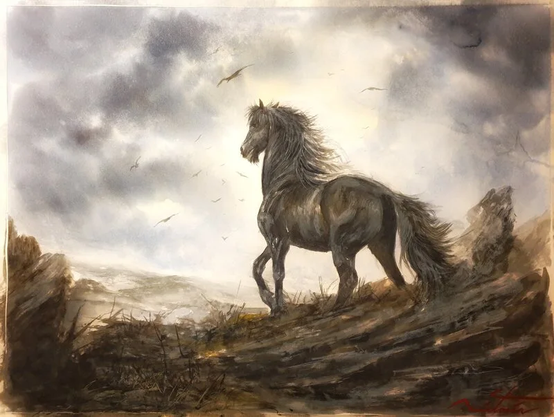 Akvarell av Joakim Wictorin