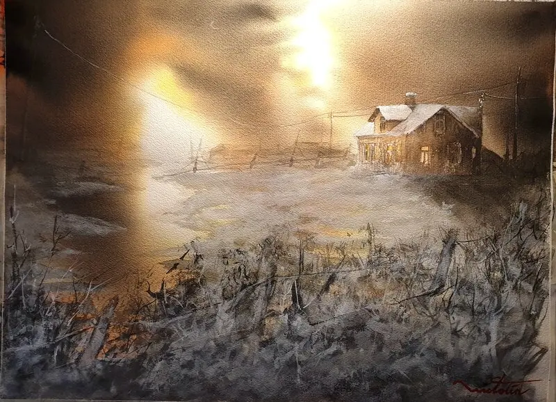 Akvarell av Joakim Wictorin