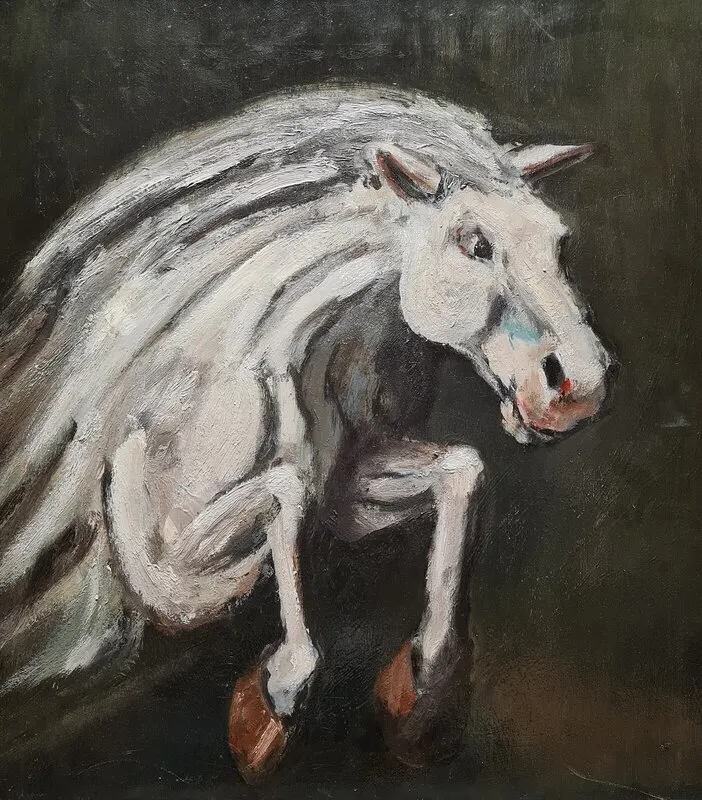 Oljemålning Själahästen av Irem Babovic