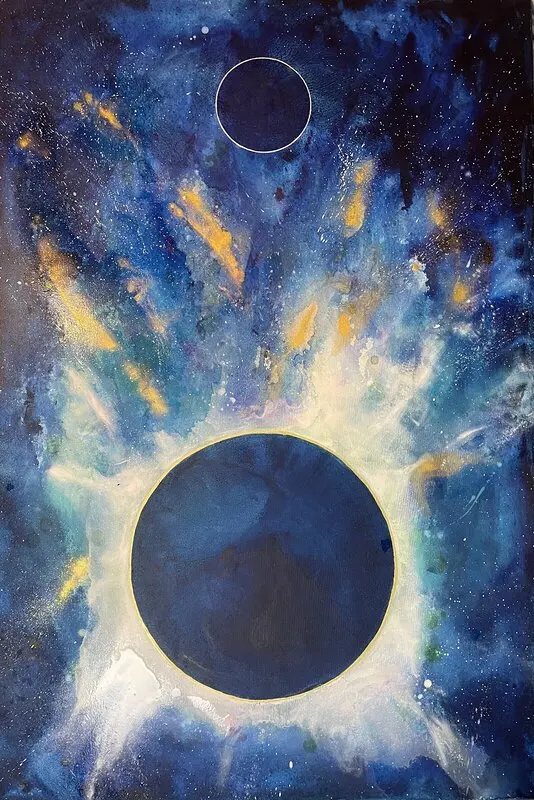 Akrylmålning The symbiosis of chaos and order av Anna Eriksson