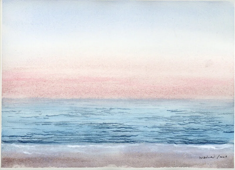 Akvarell The sea in my memory av Weiwei Fang