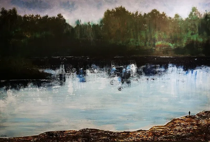 Akrylmålning Förundran av Christina Johansson