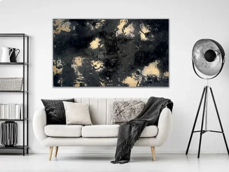 Akrylmålning Flakes of Gold av Patrik Sikon