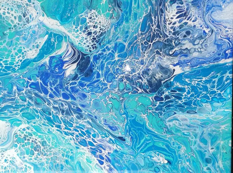 Akrylmålning Havets Glittrande Rörelser av ME-ART & DESIGN