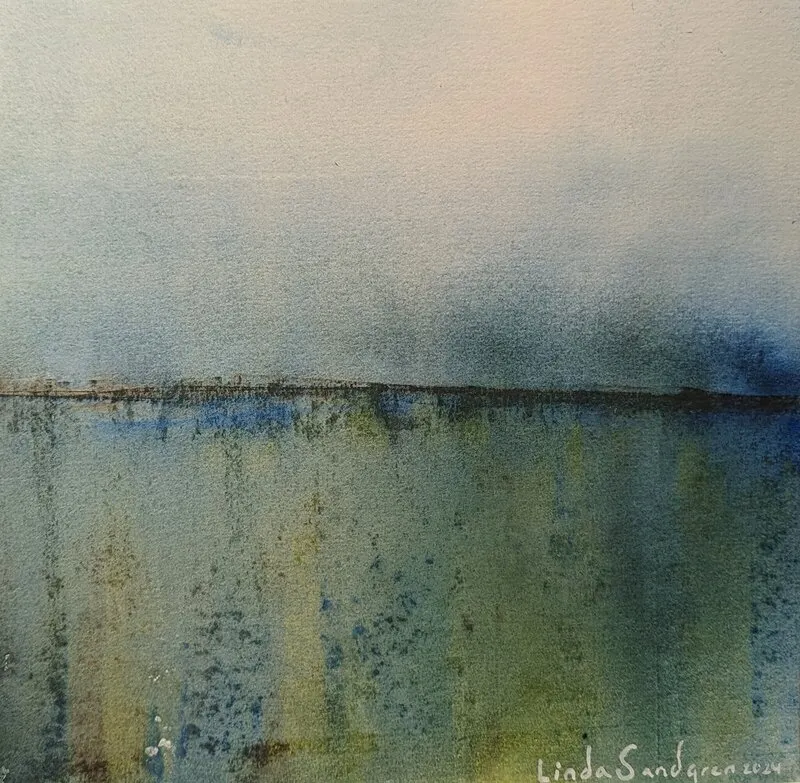 Akvarell Kust av Linda Sandgren