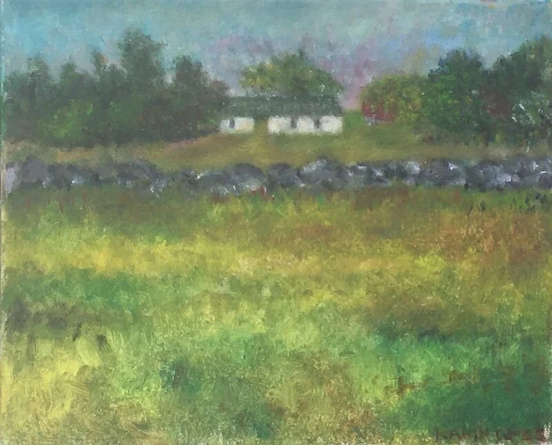 Akrylmålning Gamlegärde av Karin Olander Carlson
