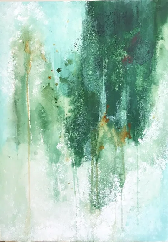 Akrylmålning Skogens skimmer av Martina Lindblom