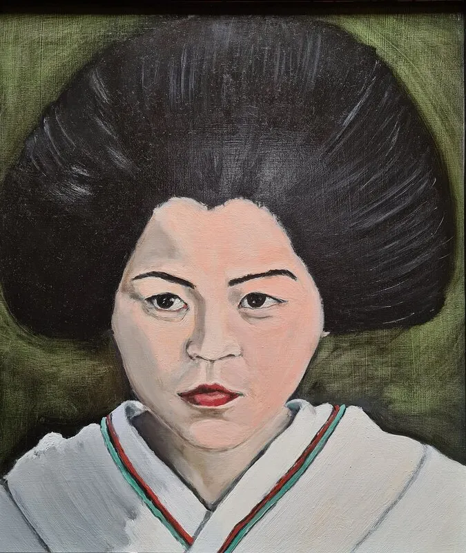 Oljemålning Geisha av Irem Babovic