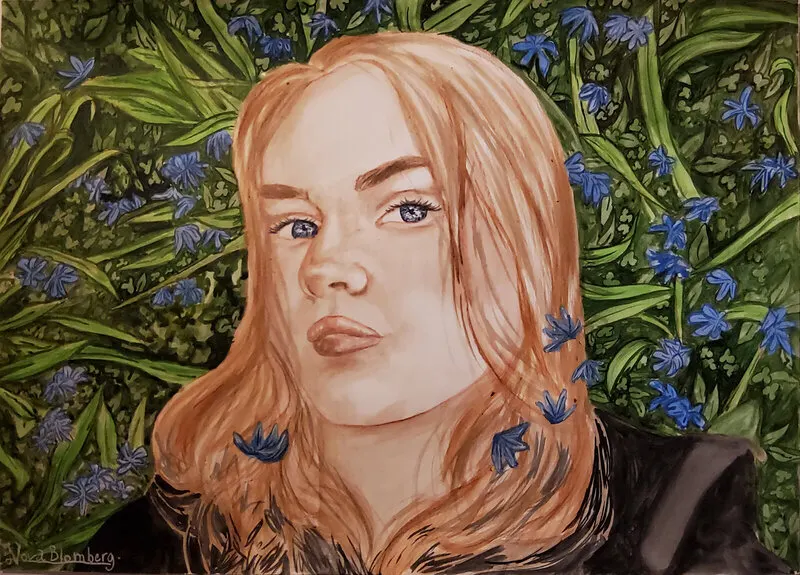 Akvarell Akvarell skiss "Juni" av Nova Blomberg