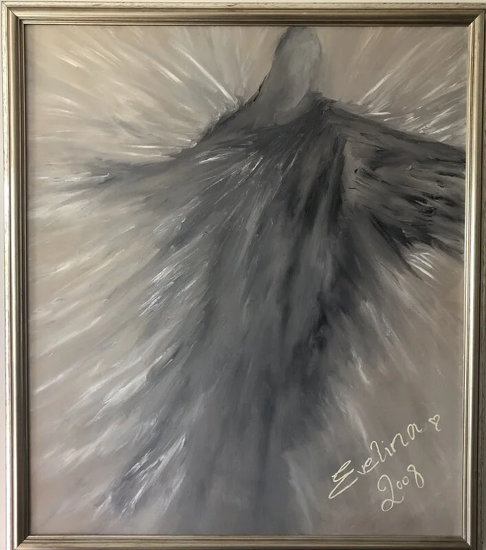 Oljemålning Jesus av Evelina Eriksson