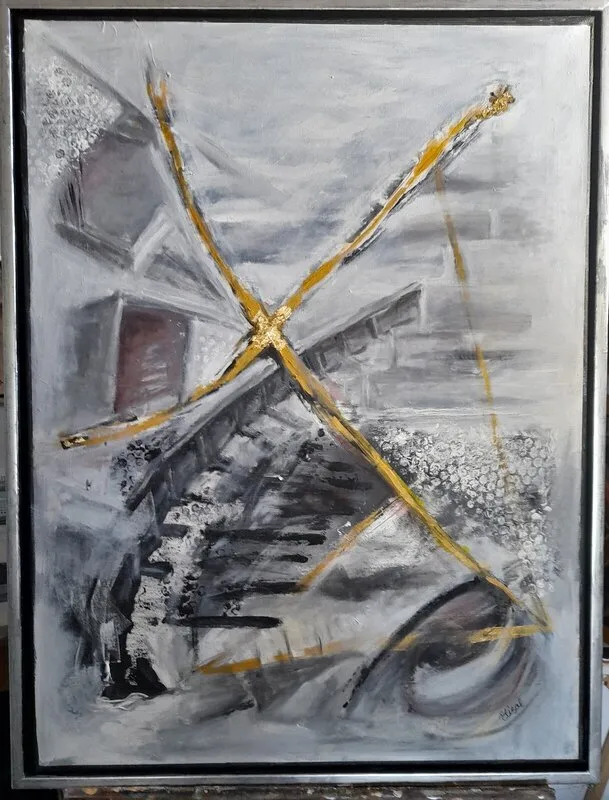 Akrylmålning Knutpunkt av Elisabeth Salomonsson