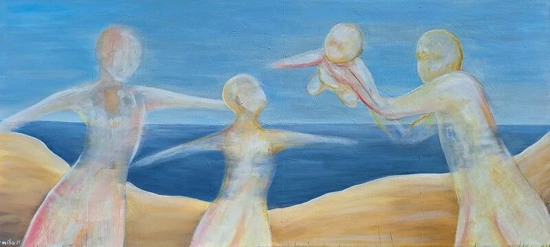 Akrylmålning Minnen vid havet av Carmita Hägneryd