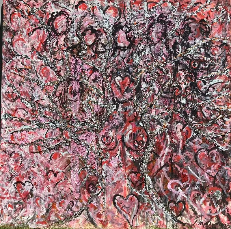 Oljemålning Ve Yggdrasil av Linda Abrahamsson La Arts Sweden