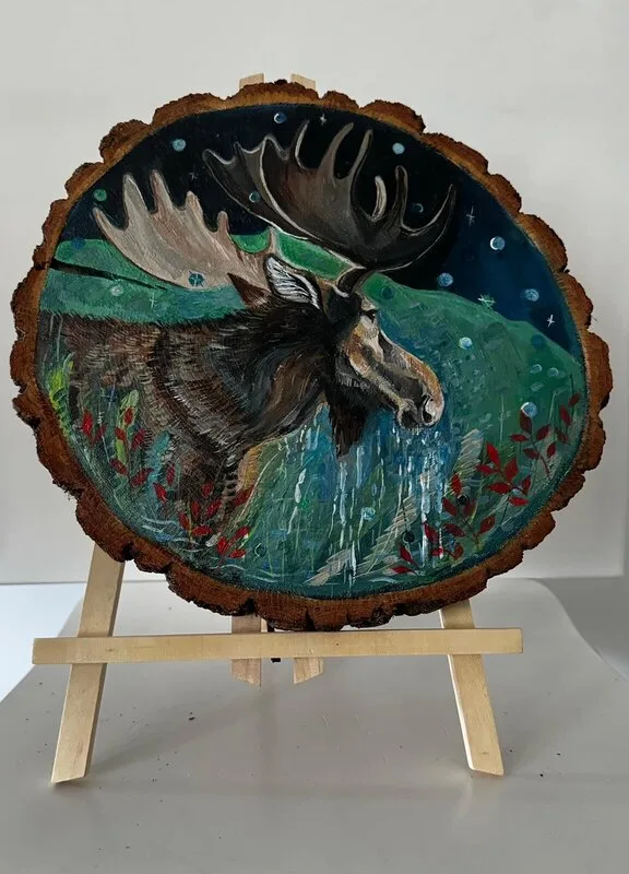 Akrylmålning Älg av Ewelina Hanc-Krenska