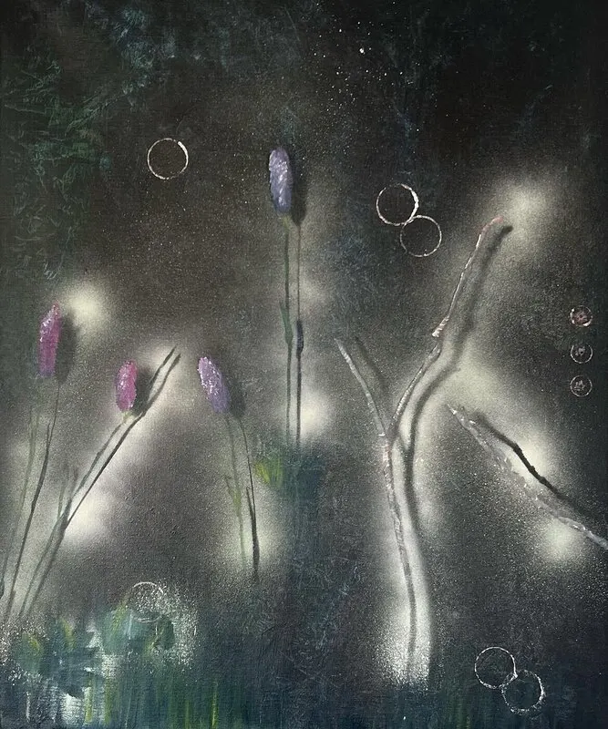 Midnight space flowers av Paula Swed