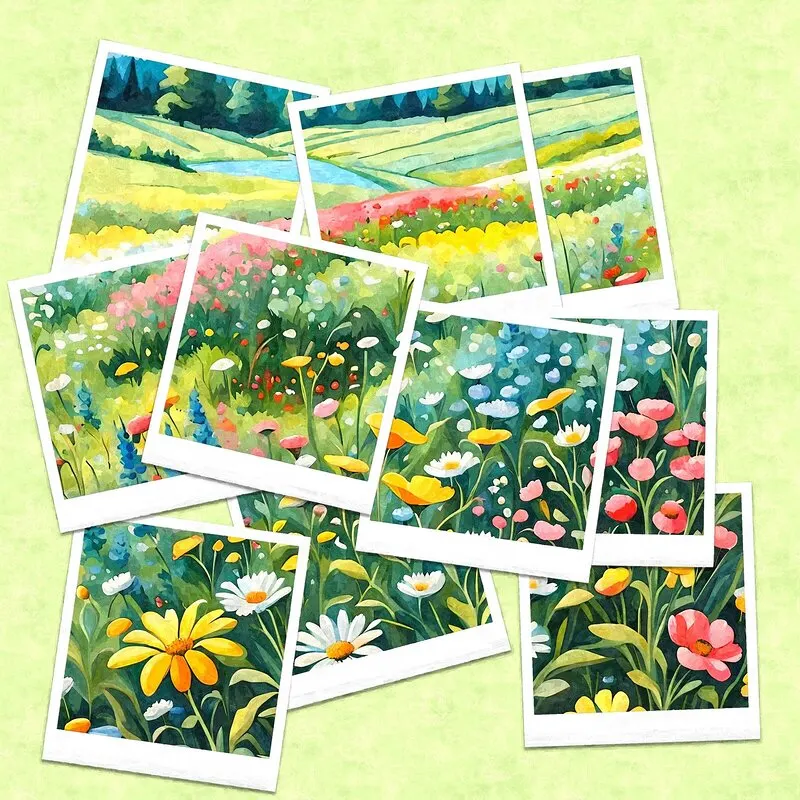 Färgrik blomsterfält II av Harri Ylikomi