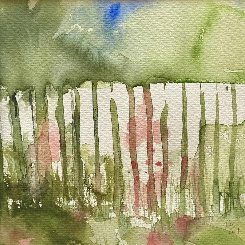 Akvarell Gränsen mellan mitt och ditt av Caroline Nordlund