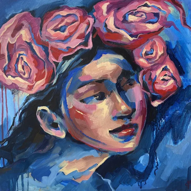 Akrylmålning Blooming av Tetiana Cherniavska