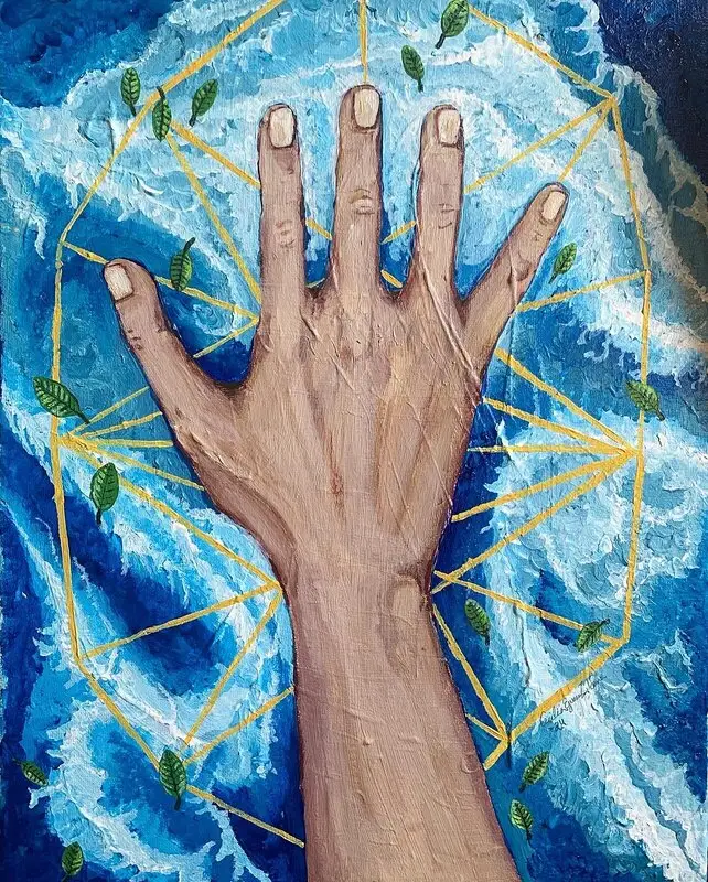 Akrylmålning Untouchable av Cecilia Eyvaa Olsson