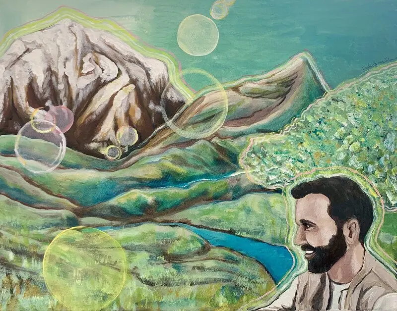 Akrylmålning Morphogenetic av Cecilia Eyvaa Olsson