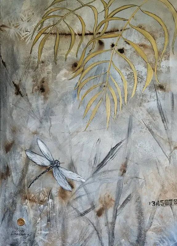 Akrylmålning Trollsländan av Tove Landberg
