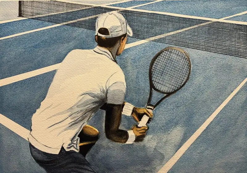 Akvarell Tennis av Johan Stridh