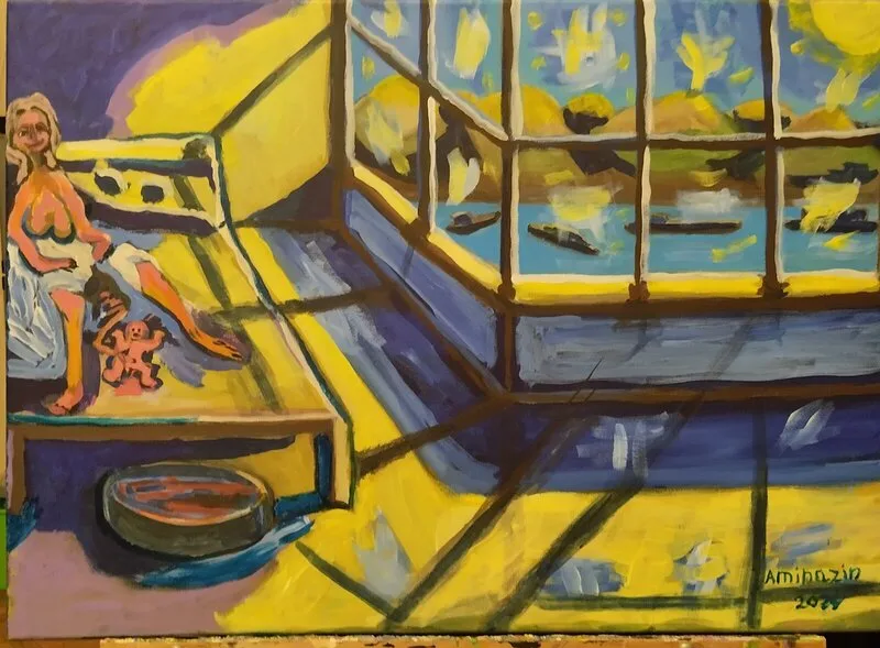 Akrylmålning Min födelsedag i fantasier av Aminazin Van-Gogin