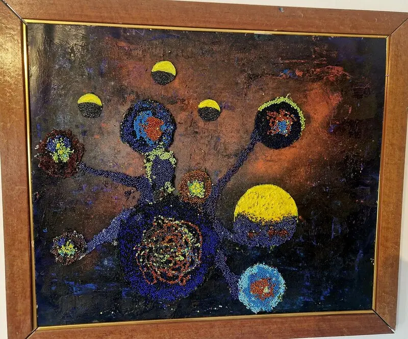 Oljemålning Universums svarta hål utplånas allt av Kjell.. Siffran Kinnander