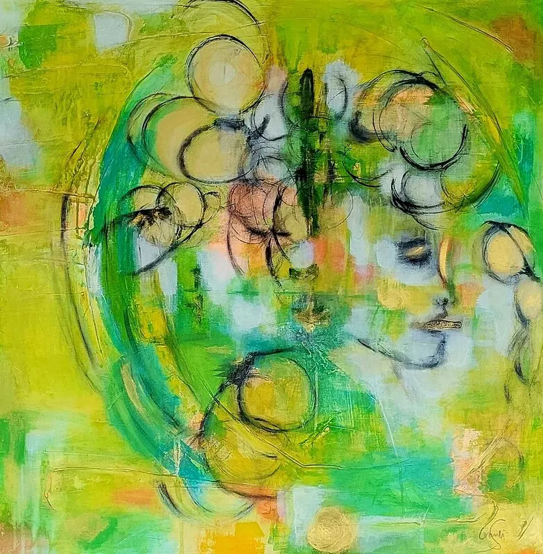 Akrylmålning (NO) WAY OUT av Susanne Granli