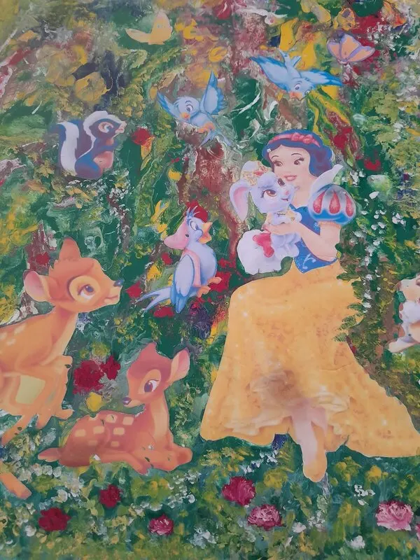 Akrylmålning Askungen. av Anneli Andersson