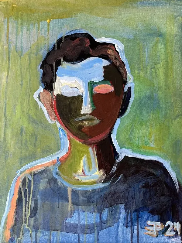 Akrylmålning Einar av Elisa Pålsson