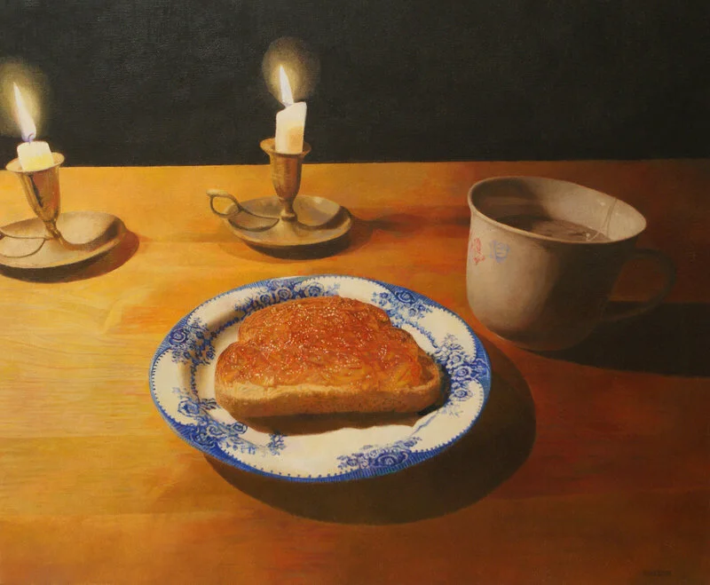 Oljemålning Marmalade and Tea av Mats Karlsson