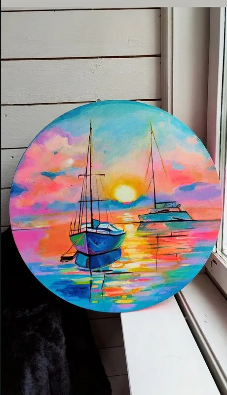 Akrylmålning Stillness of the sea av Jenny Björk