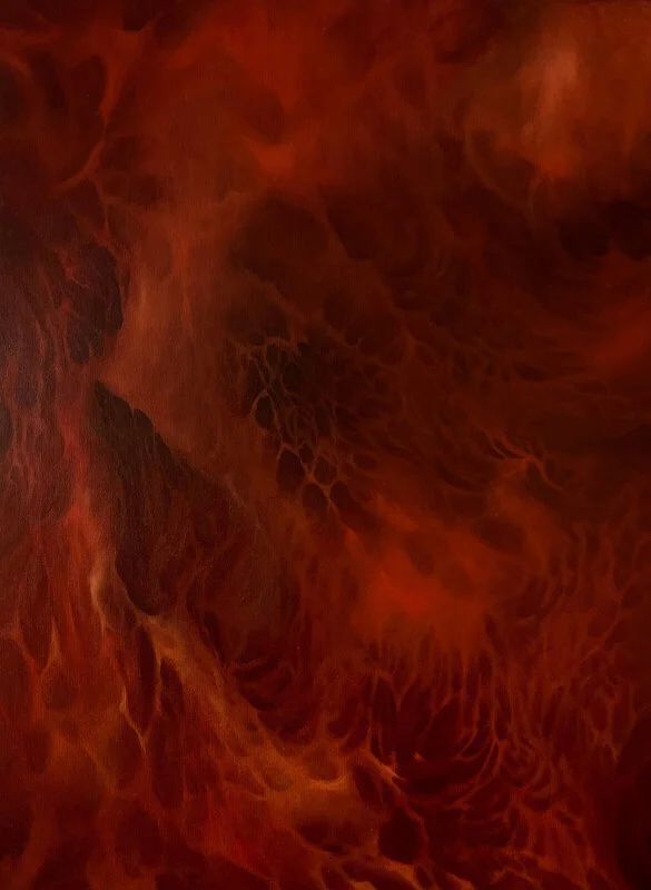 Oljemålning Tuli (Fire), olja på duk, 7500 kr av Sanna Riihimäki