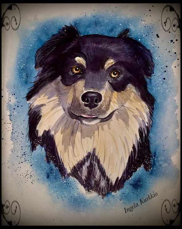 Akvarell Matti ❤️ av Ingela Kurkkio