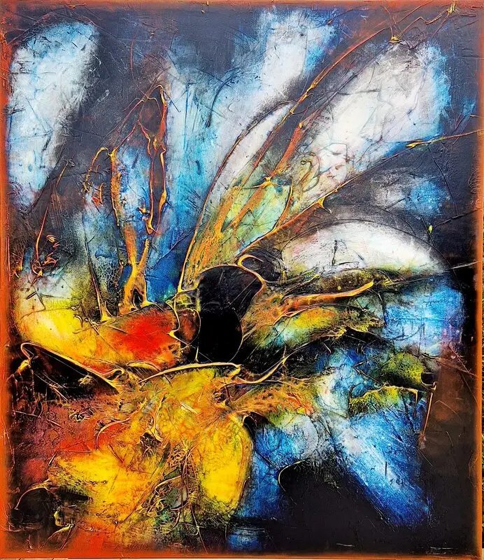 Akrylmålning BUTTERFLY av Janusz Zieliński