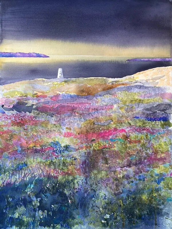 Akvarell En strimma ljus (Islandsberg) av Tord Wennerblom