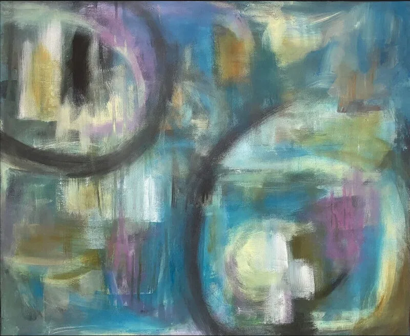 Akrylmålning Close up av Hellen WM Söderberg