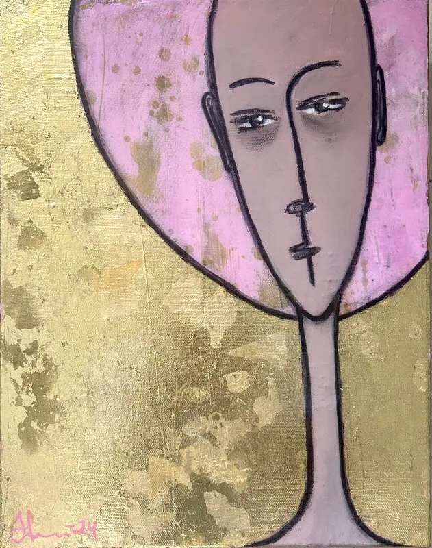 Akrylmålning Golden melancholy av Hellen WM Söderberg