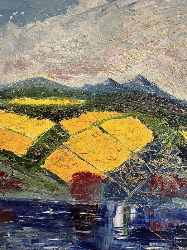 Oljemålning Älv, 50x70 av Stefan Kristo