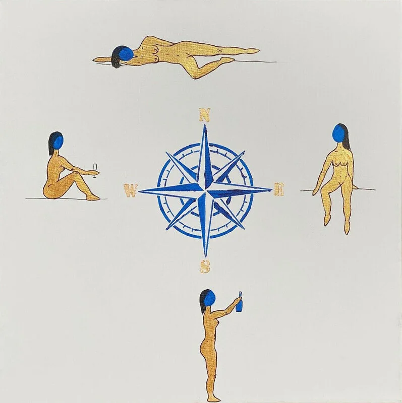 Akrylmålning Sealadies av Sofia Stubelius