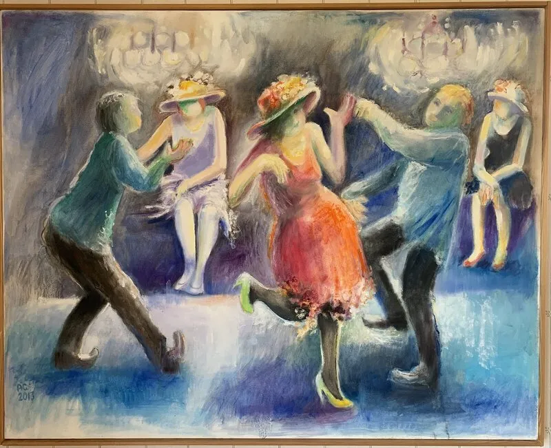 Oljemålning Jitterbug Waltz av Ann-Christine Carlsson